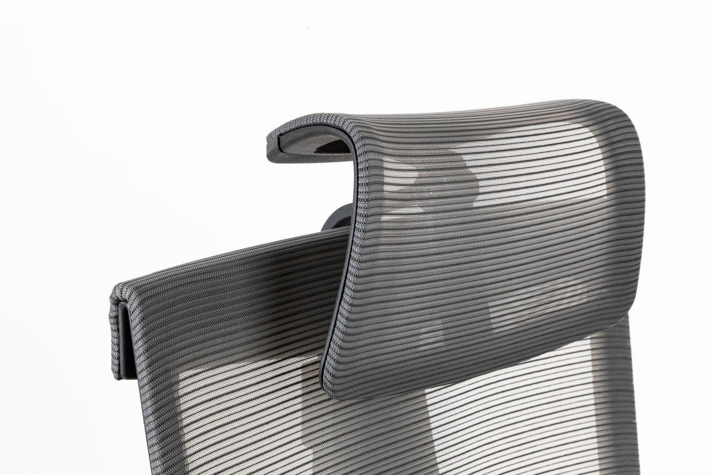 Office chair high back and headrest with ribbed fabric upholstery