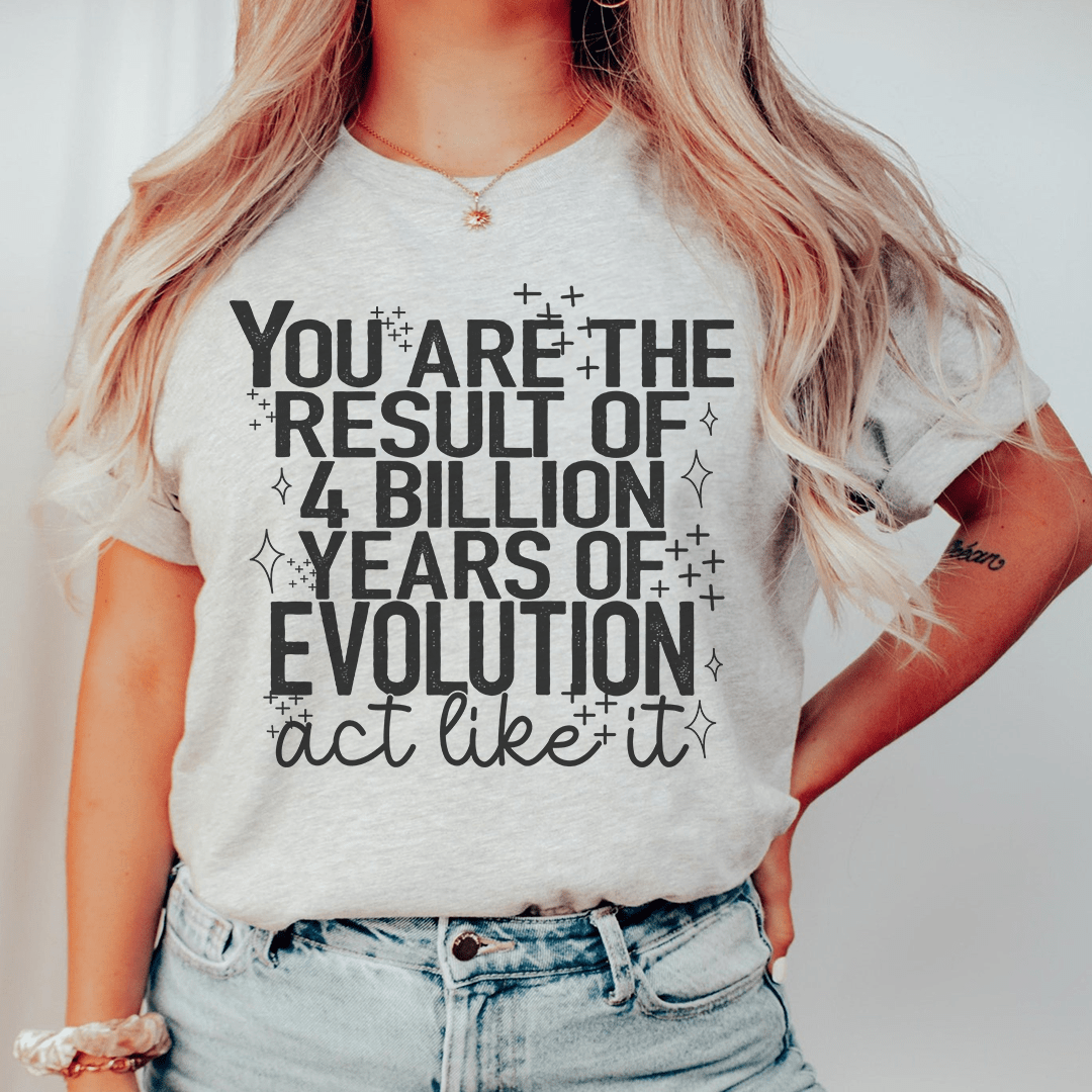 Light gray heather graphic crew-neck T-shirt with centered statement text on front
