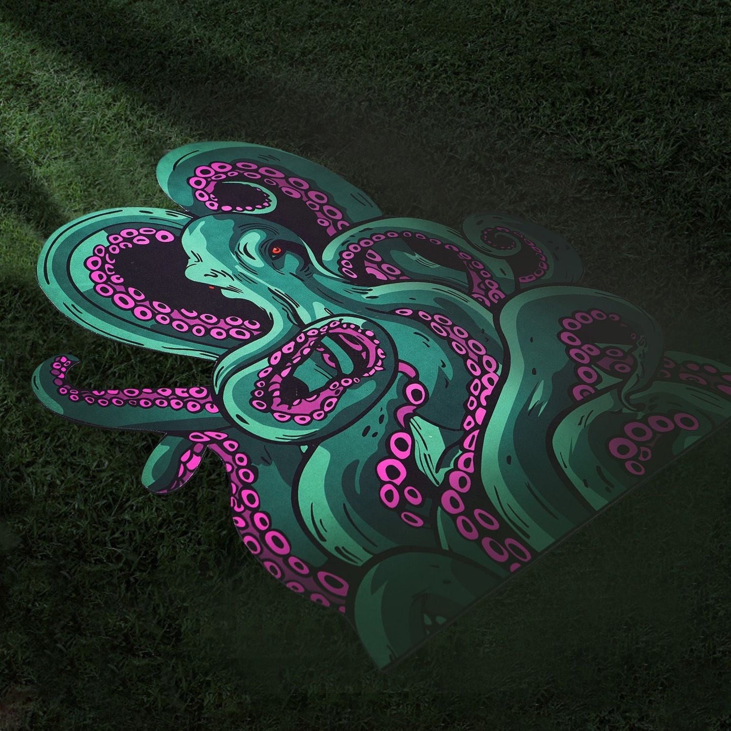 Green And Purple Cthulhu Rugs Water Absorbent Bath Mat Octopus Anime Rug Graphic Gothic Bathroom Rugs Fantasy Decorate, Non Slip Backing, Unique Gift & Decor for Gamers, 27x18 in