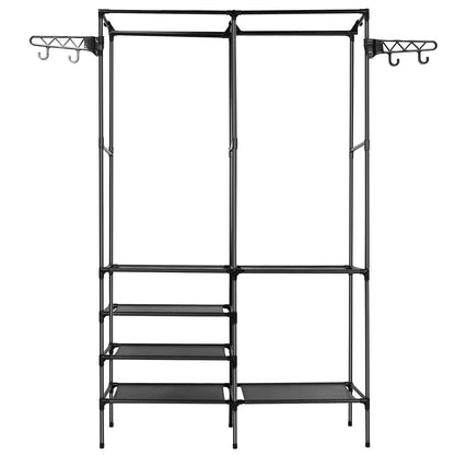 Metal Garment Rack Shoe Clothing Organizer Shelves Freestanding Multifunctional Clothes Wardrobe