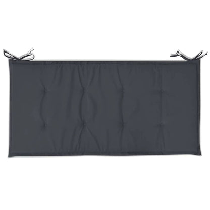Garden bench cushion in anthracite with corner straps and stitched quilting