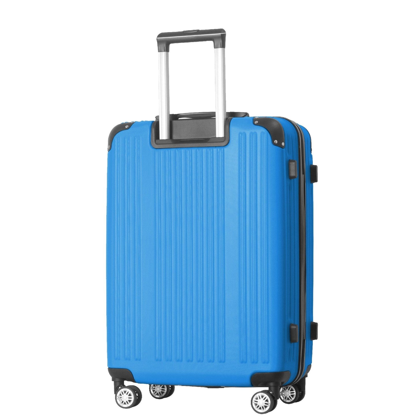 3-Piece Lightweight ABS Hardshell Luggage Set (20", 24", 26") in Deep Blue with Spinner Wheels, TSA Lock, and Adjustable Telescopic Handle - Durable Travel Suitcases