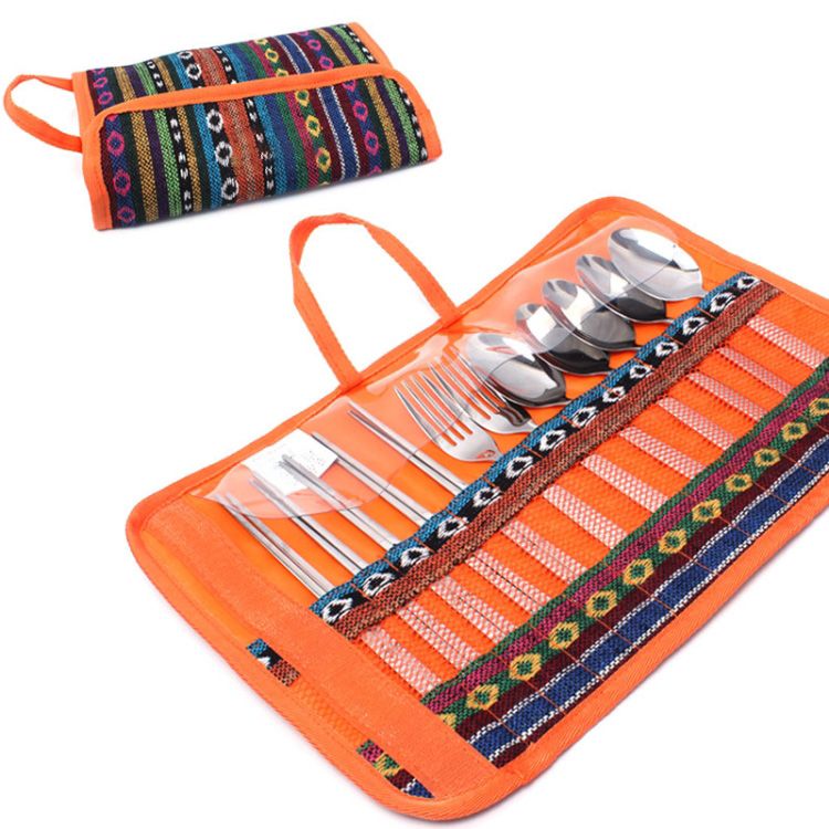 Outdoor Tableware Set Camping Barbecue Tableware Picnic Bag