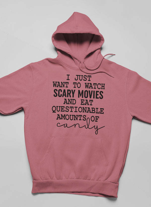 Mauve pink pullover hoodie with front quote graphic and kangaroo pocket