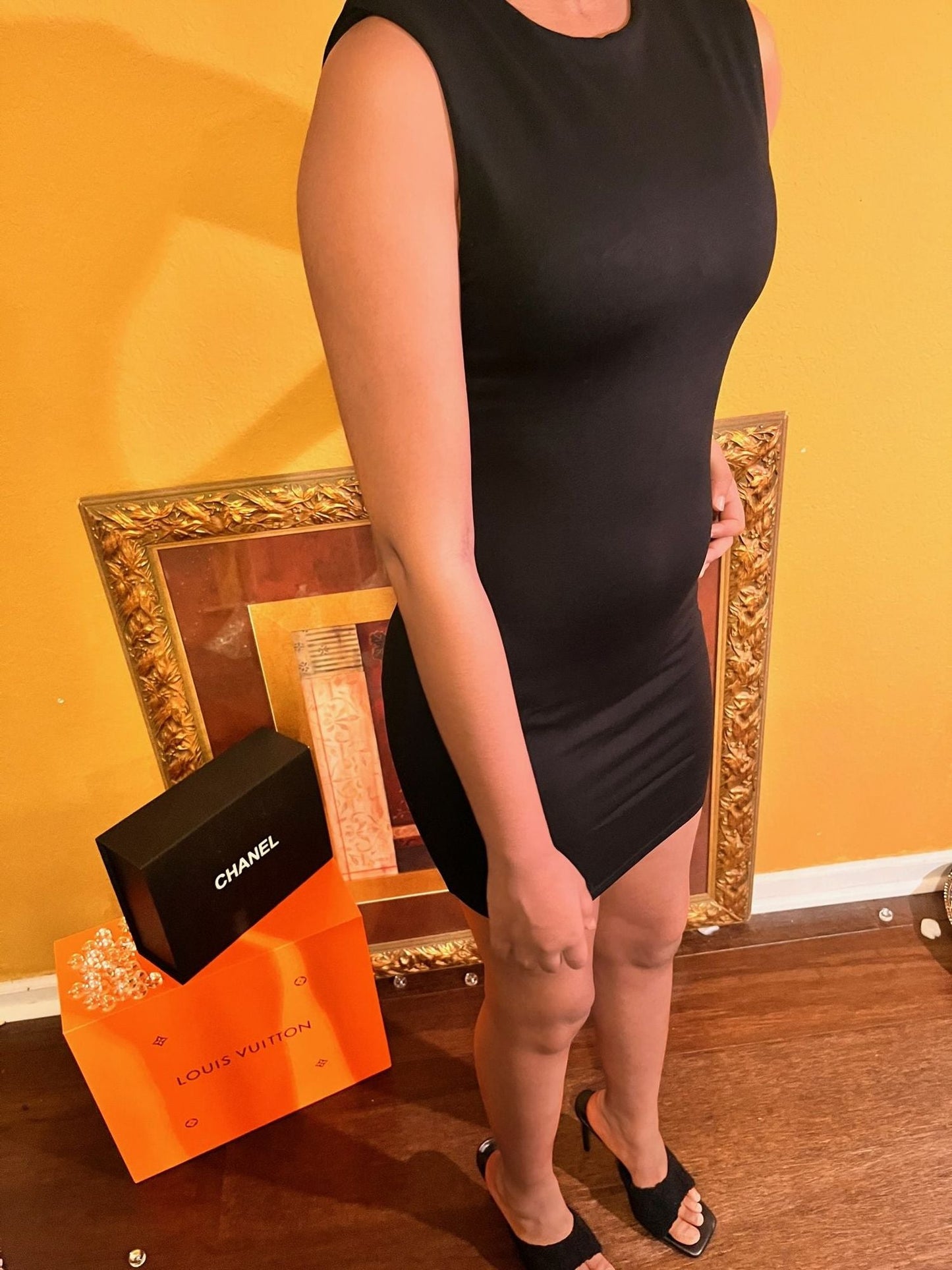 Padded Shoulder T-Shirt Mini Dress
