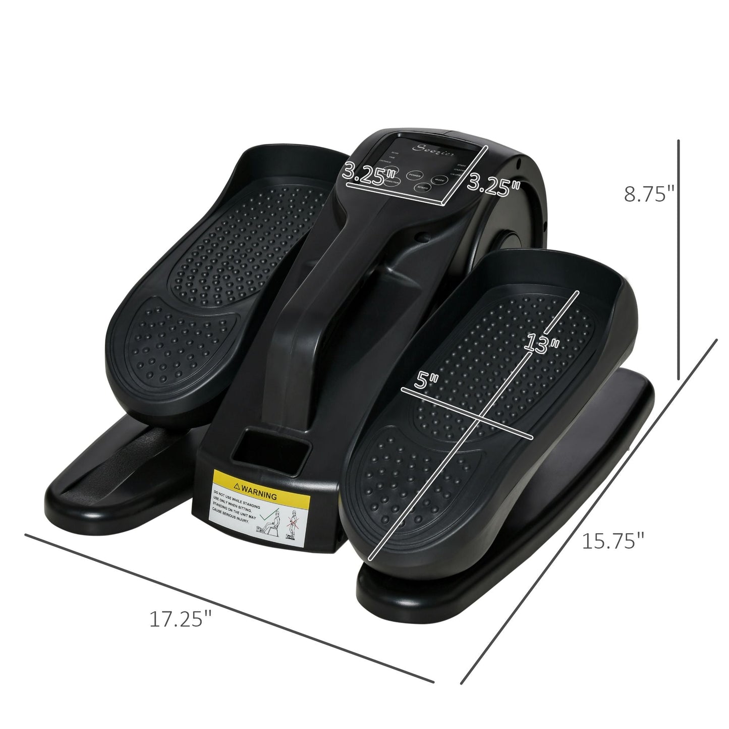 Under Desk Elliptical Foot Pedal Exerciser with Adjustable Speed Remote LCD
