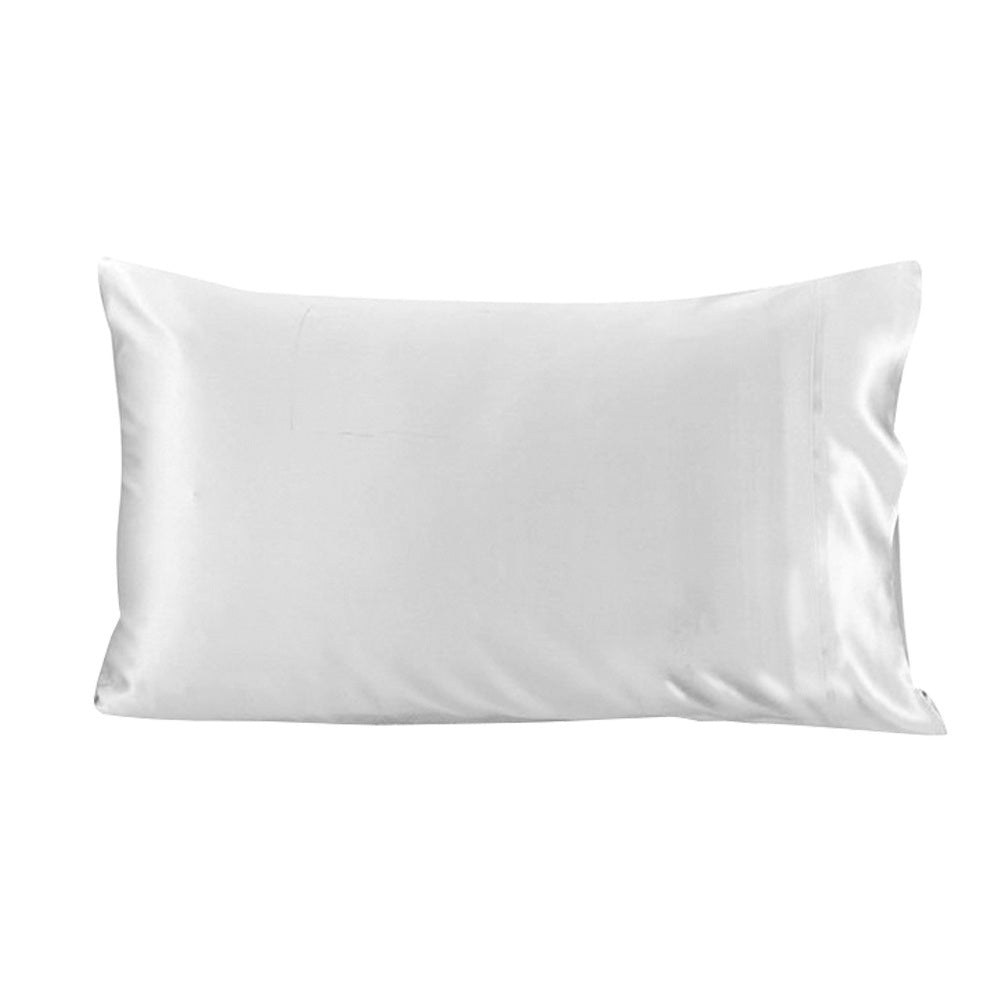 White mulberry silk pillowcase with envelope-style opening and smooth finish