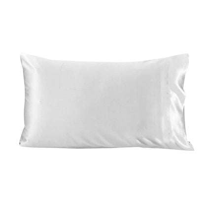 White mulberry silk pillowcase with envelope-style opening and smooth finish