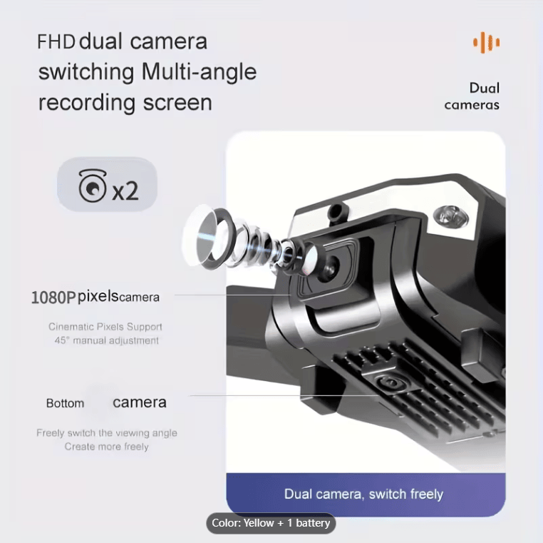 S6 Professional Remote Control Drone, Dual Camera Dual Folding Remote Control Quadcopter Height Holding Remote Control, Christmas Halloween Thanksgiving Gifts