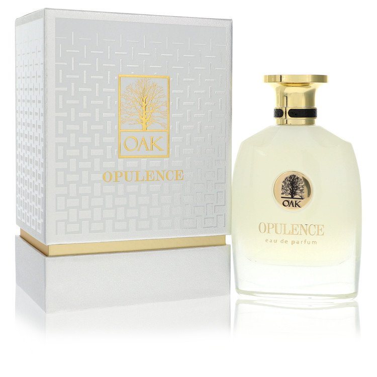 Oak Opulence eau de parfum spray, 3 oz, with gold cap and cream label, plus box