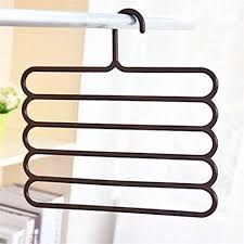 5-layer plastic towel hanger, dark brown multi-bar design