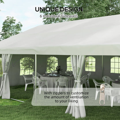 Heavy Duty Party Tent, 19.5' x 39' Large Sun Shade Canopy Tent for Parties, Wedding, Events, BBQ Grill, White