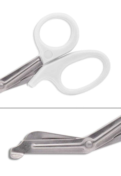 White Trauma Shears 7 1/4", Medical Scissors for Nurses 7.25', Heavy Duty Surgical Scissors, Stainless Steel Bandage Scissors, Durable and Reliable Nurse Scissors, Medical Shears for Emergency