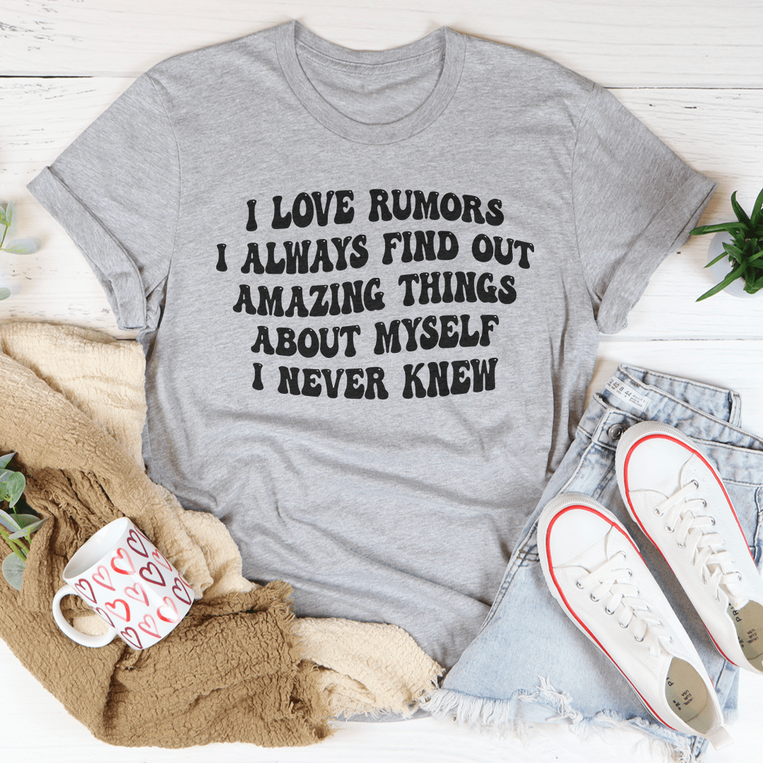 Gray crewneck T-shirt with bold black quote graphic on front