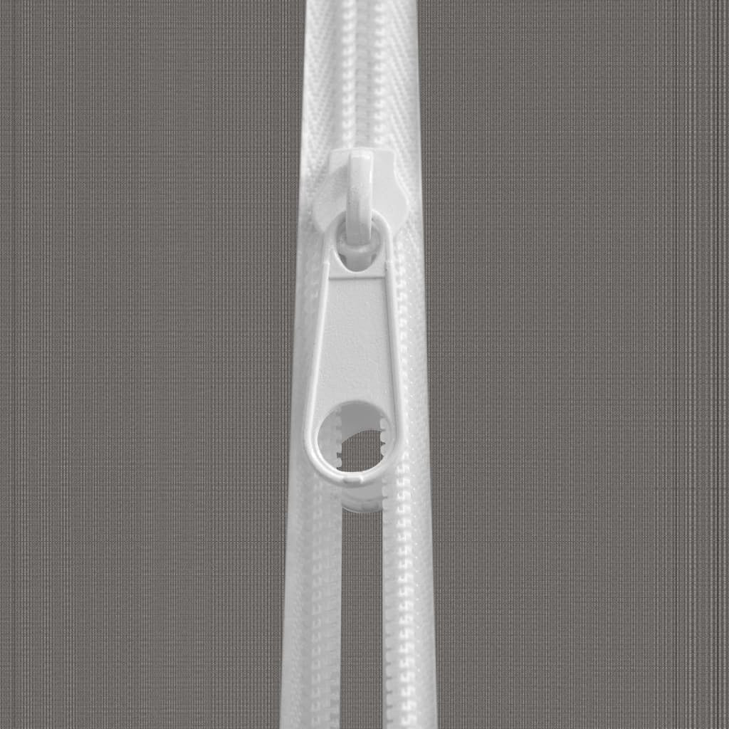 Gray mesh sidewall with zipper track, pull tab, and hook attachment