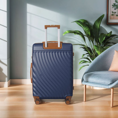 Luggage Sets ABS Hardshell 3pcs Luggage, Lightweight Durable Suitcase sets Spinner Wheels Suitcase with TSA Lock 20''24''28'' Available(Navy Blue)
