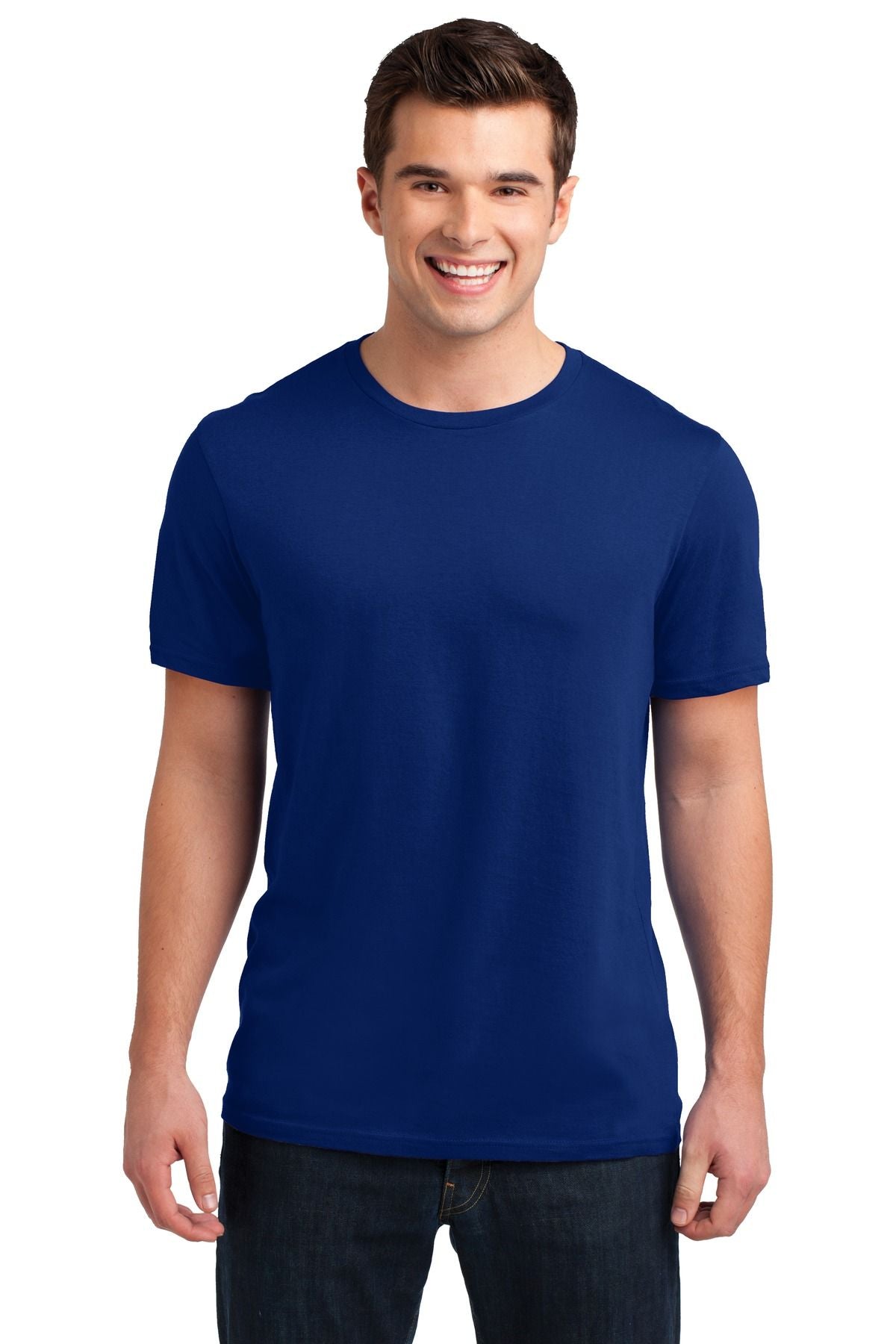 Men's crew-neck soft-wash T-shirt in dark blue