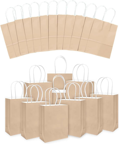 30PCS Medium Gift Bag with Handles Bulk 11"x5"x8" Gift Bags Almond Yellow Bags Multiple Uses (Medium Size)