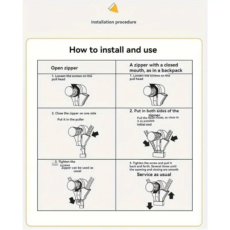 No sew zipper repair kit how-to install and use diagram chart