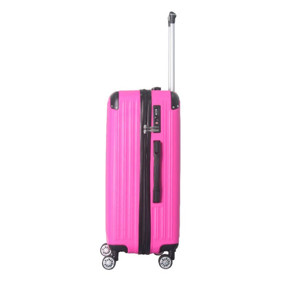 3-Piece Lightweight ABS Hardshell Luggage Set (20", 24", 26") in Honey Powder with Spinner Wheels, TSA Lock, and Adjustable Telescopic Handle - Durable Travel Suitcases