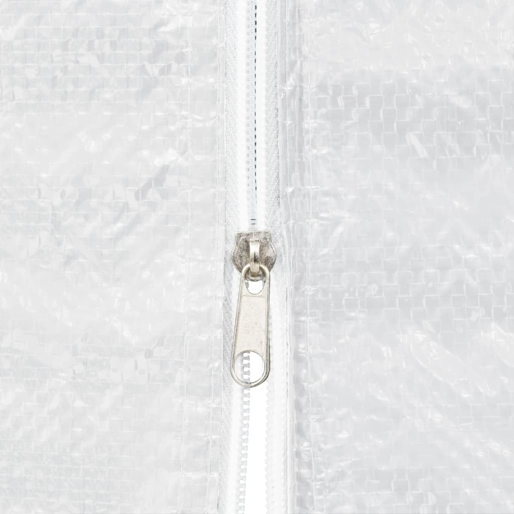 White PE tent sidewall zipper track with metal pull