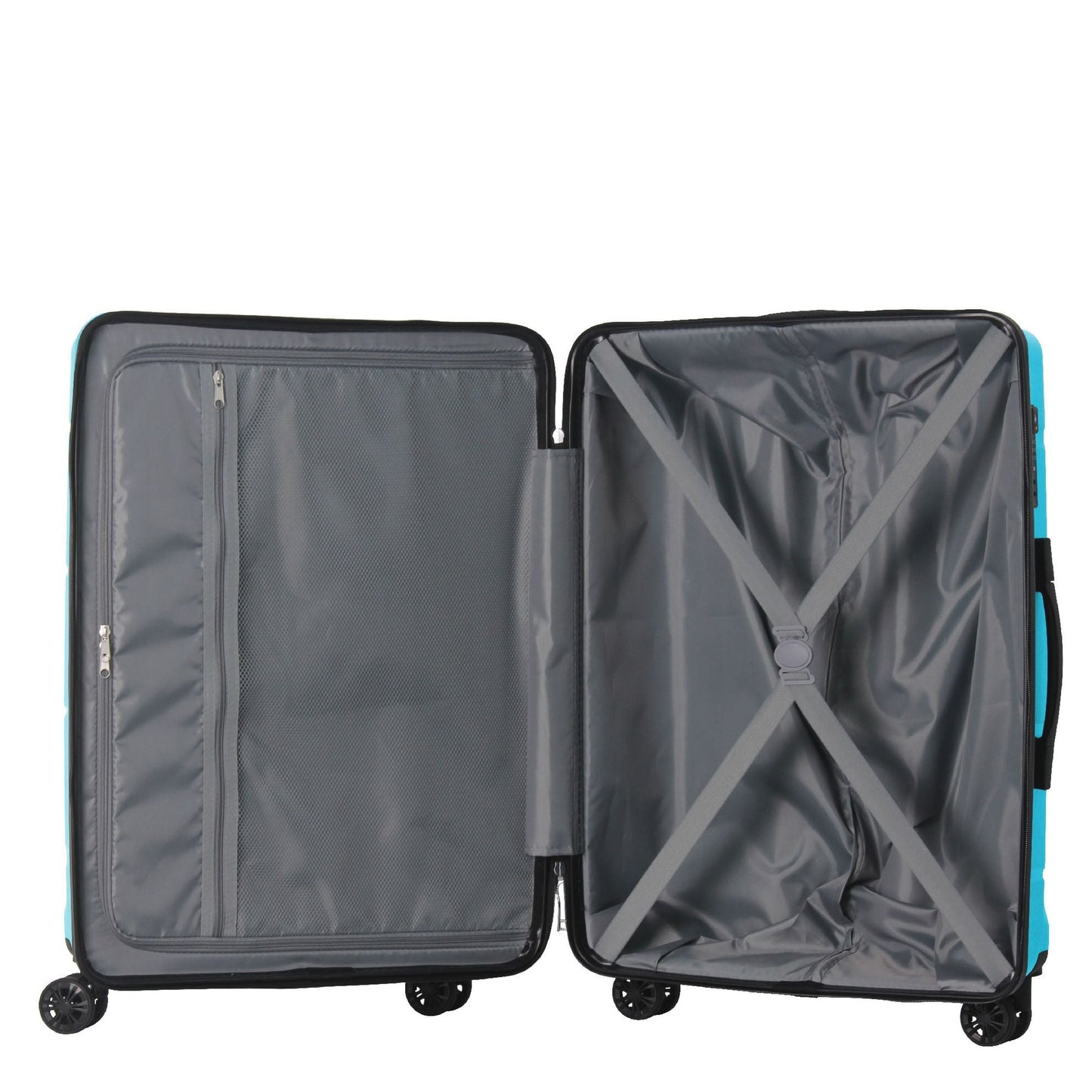 3-Piece Luggage Sets (20", 24", 28"), Suitcase with Wheels, Hardside Suitcase With Four Spinner Wheels and Scratch-Resistant Surface, Peacock Blue