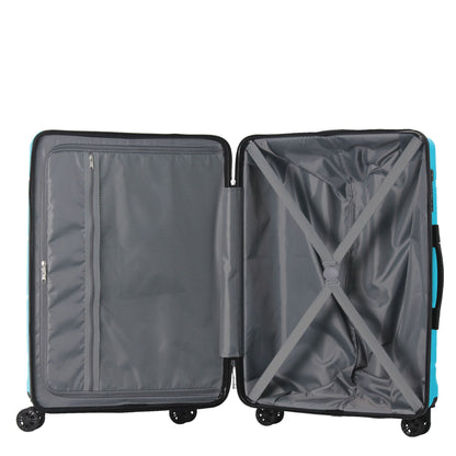 3-Piece Luggage Sets (20", 24", 28"), Suitcase with Wheels, Hardside Suitcase With Four Spinner Wheels and Scratch-Resistant Surface, Peacock Blue