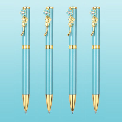 4pcs Ballpoint Pens,Fine Point Smooth Writing Pens,Metal Twist Pretty Pens For Journaling, 1.0 Mm Medium Point Black Ink Cute Pens,Office Supplies Fancy Pen Sets For Women&Men Gift