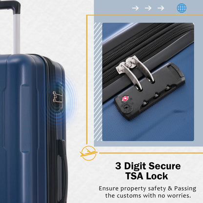 2 Piece Luggage Set with Bags Expanable Spinner Wheels ABS Lightweight Suitcase with TSA Lock 20inch+28inch