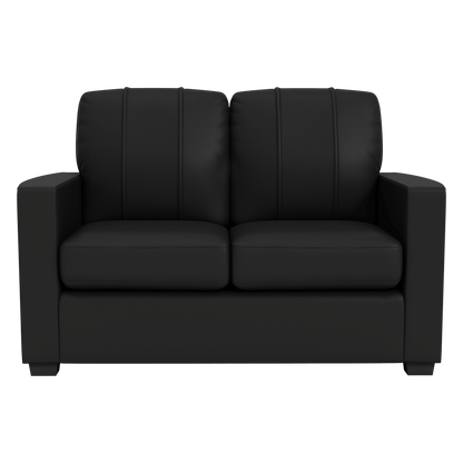 Silver Loveseat with Santa Claus Merry Christmas Logo