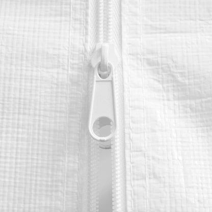 White side wall curtain tie with loop and grommet