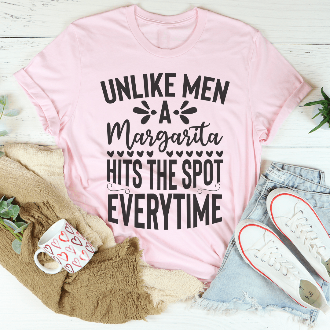 Pink graphic slogan T-shirt, crew neck, short sleeves.