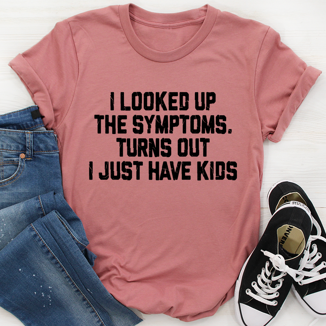 Kids T-shirt, mauve crewneck tee with black quote graphic print on front