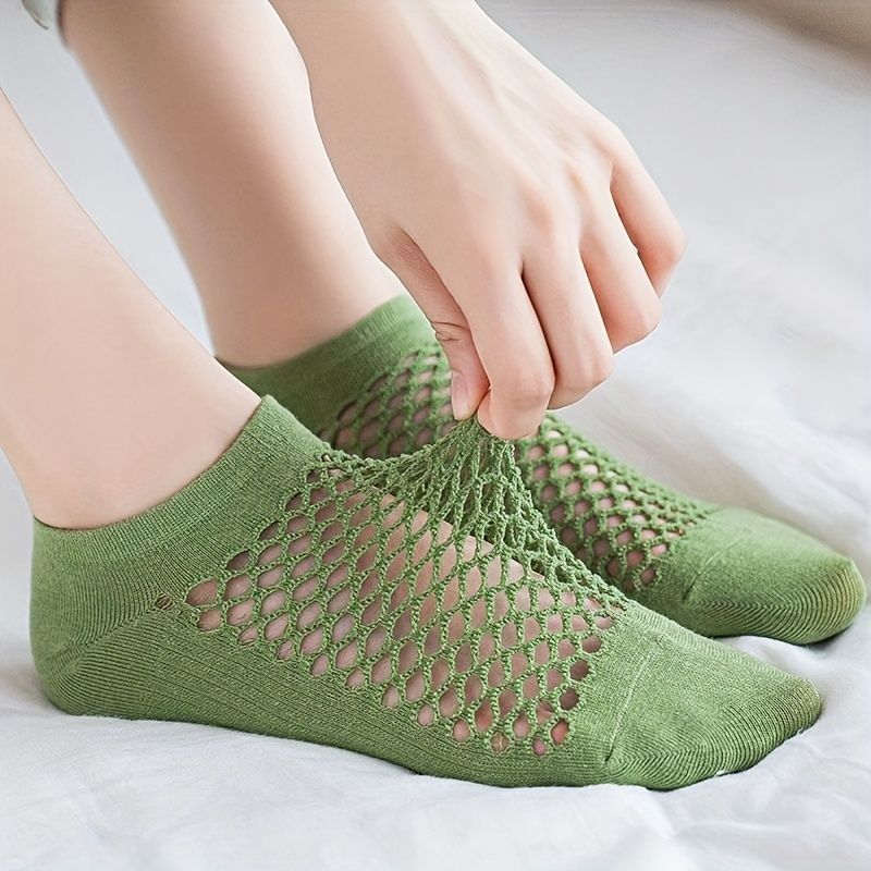 8Pairs Summer Thin No-Show Mesh Socks, Hollow Out Socks, Ankle Athletic Socks, Low Cut Breathable Running Sports Socks