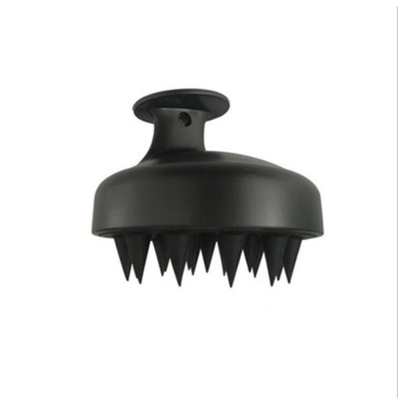 Black silicone scalp massage brush head with pointed massage spikes