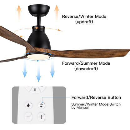 Ceiling fan airflow directions diagram with forward and reverse (winter/summer) mode