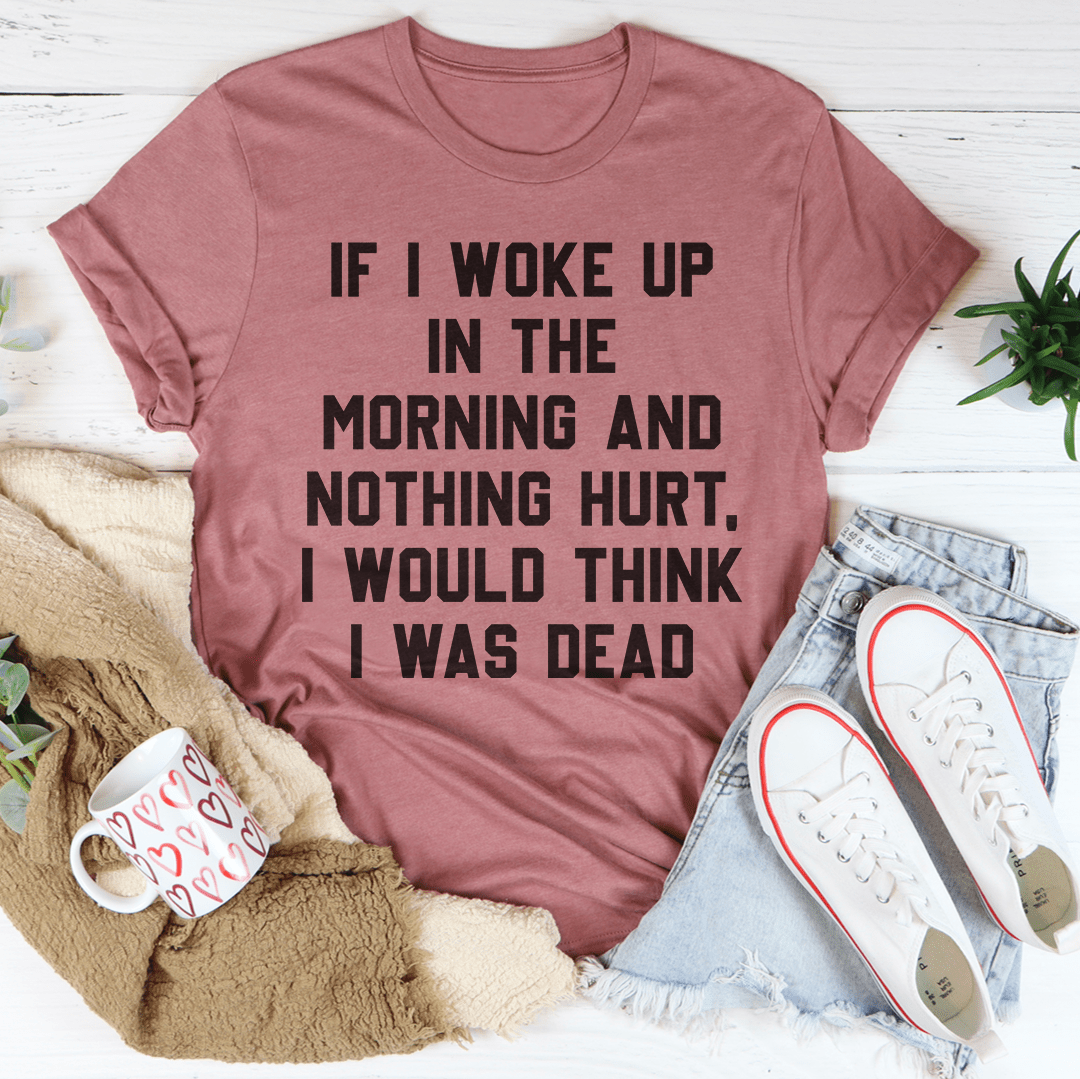Mauve t-shirt with bold front quote graphic and crew neck