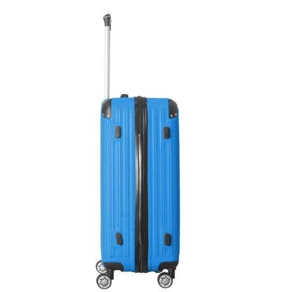 3-Piece Lightweight ABS Hardshell Luggage Set (20", 24", 26") in Deep Blue with Spinner Wheels, TSA Lock, and Adjustable Telescopic Handle - Durable Travel Suitcases
