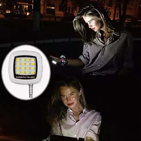 Mini selfie LED photo light, circular white LED panel with adjustable stand