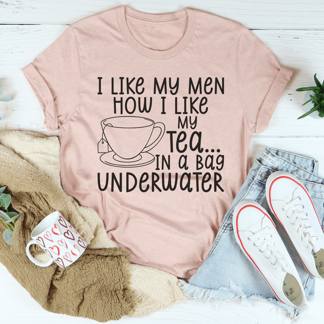Pink T-shirt, crew neck, tea-cup slogan graphic