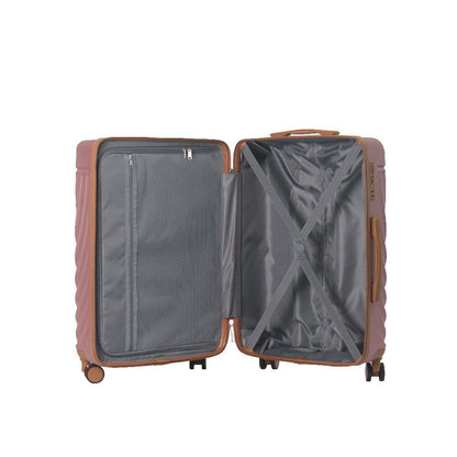 Luggage Sets ABS Hardshell 3pcs Luggage, Lightweight Durable Suitcase sets Spinner Wheels Suitcase with TSA Lock 20''24''28'' Available(Rose Gold )