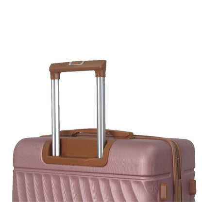 Luggage Sets ABS Hardshell 3pcs Luggage, Lightweight Durable Suitcase sets Spinner Wheels Suitcase with TSA Lock 20''24''28'' Available(Rose Gold )
