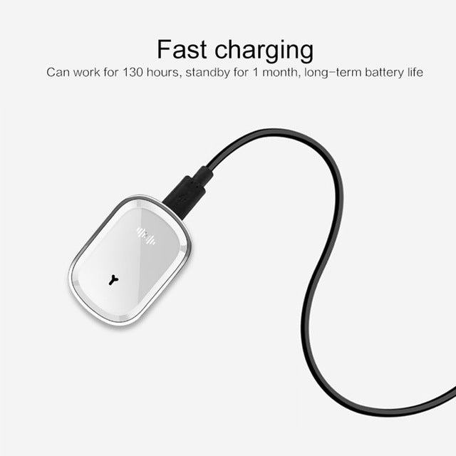 Ultrasonic watch band charger cable with oval charging module, gray and black
