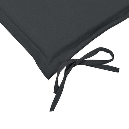 Garden bench cushion in anthracite with tied fabric strings at corner