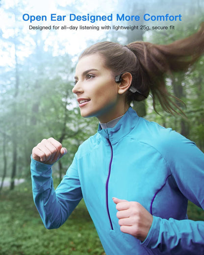 Sport Wireless Bone Conduction Earphones – Open-Ear Safety Design, IPX6 Sweat-proof, 8 Hrs Call