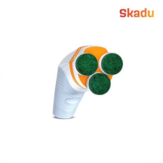 Triple head attachment, ice blue handle with three green circular pads