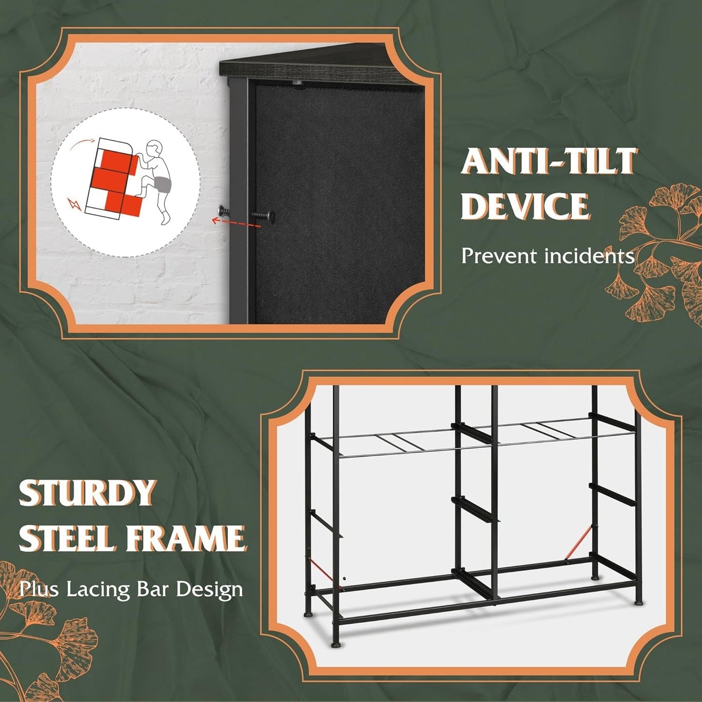 Dresser for Bedroom with 8 Drawers, Wide Fabric Dresser for Storage and Organization, Chest of Drawers, Dressers for Living Room, Closet, Hallway, Dark Grey