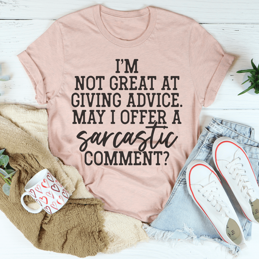 Mauve crew-neck short-sleeve T-shirt with sarcastic comment quote front text