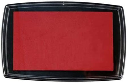 Red ink pad in black holder for rubber stamp crafts