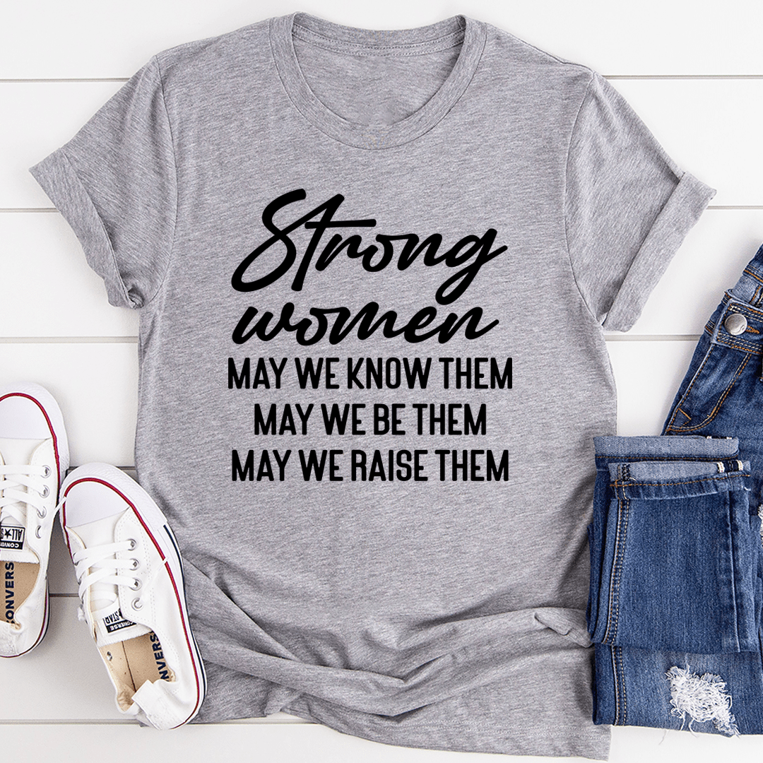 Athletic heather Strong women graphic T-shirt, crew neck, short sleeves